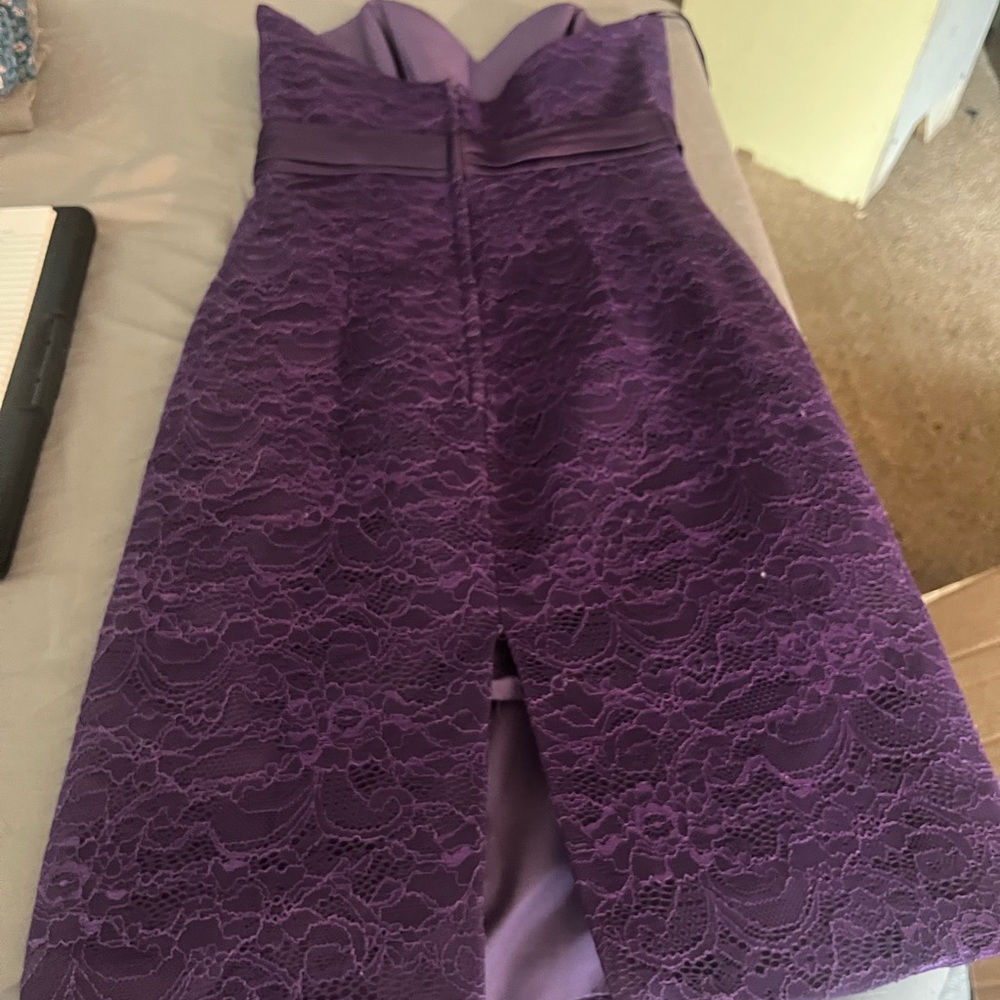 Allure Bridals Strapless Purple Lace Dress - Picture 2 of 2